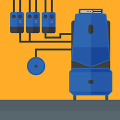 Image showing Background of domestic household boiler room.