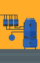 Image showing Background of domestic household boiler room.