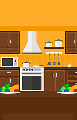 Image showing Background of kitchen with appliances.