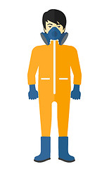 Image showing Man in protective chemical suit.