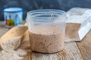 Image showing Rye sourdough for baking homemade bread.