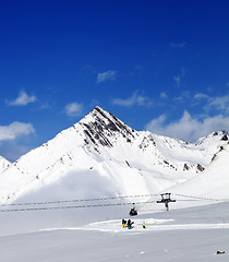 Image showing Ski resort at nice sun day after snowfall