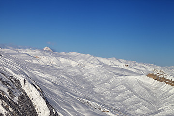 Image showing Winter snowy mountains at nice sun day