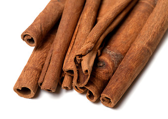 Image showing Cinnamon sticks on white