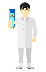 Image showing Laboratory assistant with test tube.