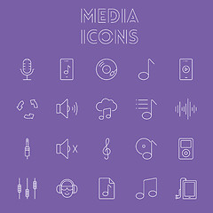 Image showing Media icon set.