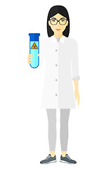 Image showing Laboratory assistant with test tube.