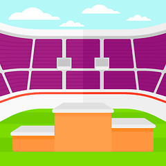 Image showing Background of stadium with podium for winners.