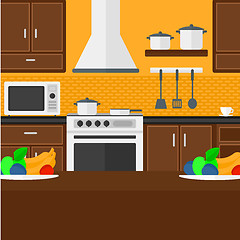 Image showing Background of kitchen with appliances.