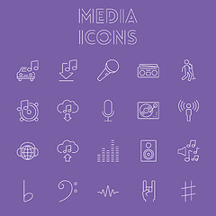 Image showing Media icon set.