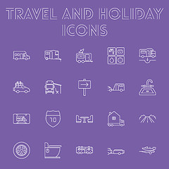 Image showing Travel and holiday icon set.