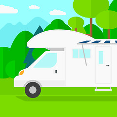 Image showing Background of motorhome in the forest.