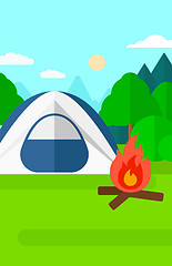 Image showing Background of camping site with tent.