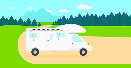 Image showing Background of motorhome in the forest.