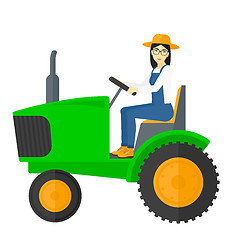 Image showing Farmer driving tractor.