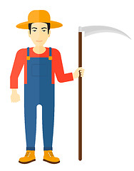 Image showing Farmer with scythe.