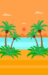 Image showing Background of tropical beach and sea.