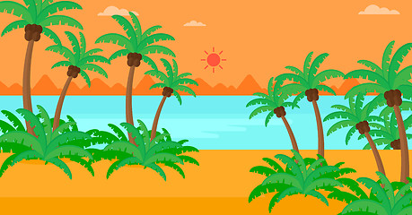 Image showing Background of tropical beach and sea.