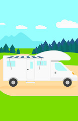 Image showing Background of motorhome in the forest.