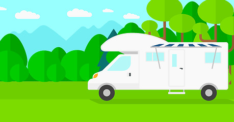 Image showing Background of motorhome in the forest.