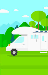 Image showing Background of motorhome in the forest.