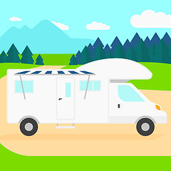 Image showing Background of motorhome in the forest.