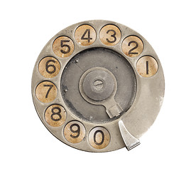 Image showing Close up of Vintage phone dial 