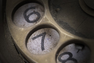 Image showing Close up of Vintage phone dial - 7