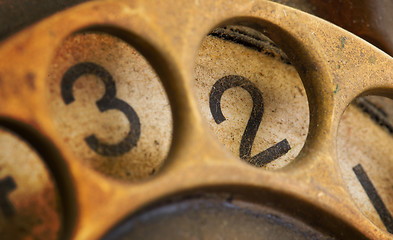 Image showing Close up of Vintage phone dial - 2