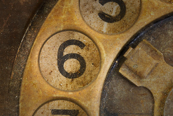 Image showing Close up of Vintage phone dial - 6