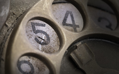 Image showing Close up of Vintage phone dial - 5