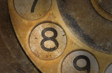 Image showing Close up of Vintage phone dial - 8