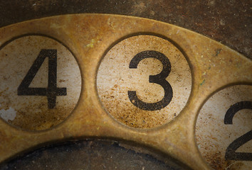 Image showing Close up of Vintage phone dial - 3