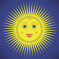 Image showing Yellow Cartoon Sun Icon