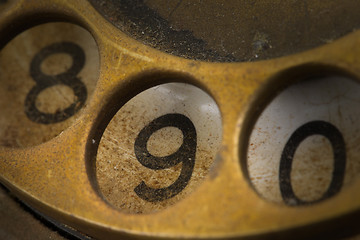 Image showing Close up of Vintage phone dial - 9