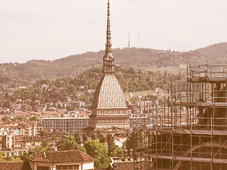 Image showing Retro looking Mole Antonelliana Turin