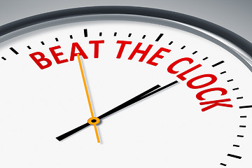 Image showing clock with text beat the clock