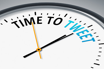 Image showing clock with text time to tweet