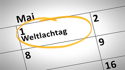 Image showing World Laughter Day first of March in german language