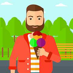 Image showing Man holding icecream.