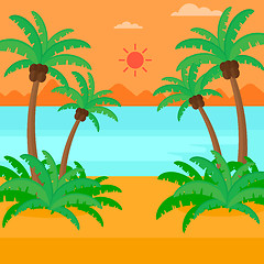 Image showing Background of tropical beach and sea.