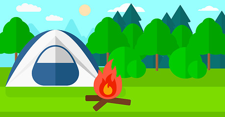 Image showing Background of camping site with tent.