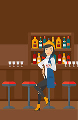 Image showing Woman sitting at bar.