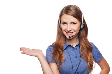 Image showing Support phone operator in headset