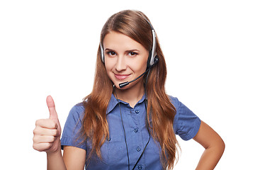 Image showing Support phone operator in headset