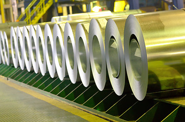 Image showing rolled steel coils