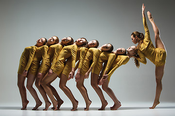 Image showing The group of modern ballet dancers 