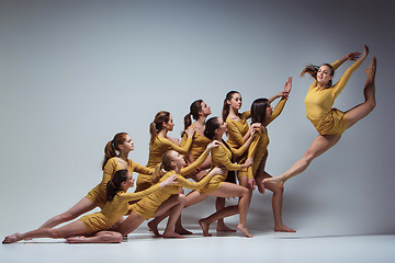 Image showing The group of modern ballet dancers 