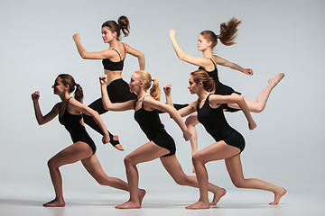 Image showing The group of modern ballet dancers 