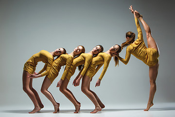 Image showing The group of modern ballet dancers 